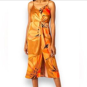 Worthington V Neck Floral Midi Dress